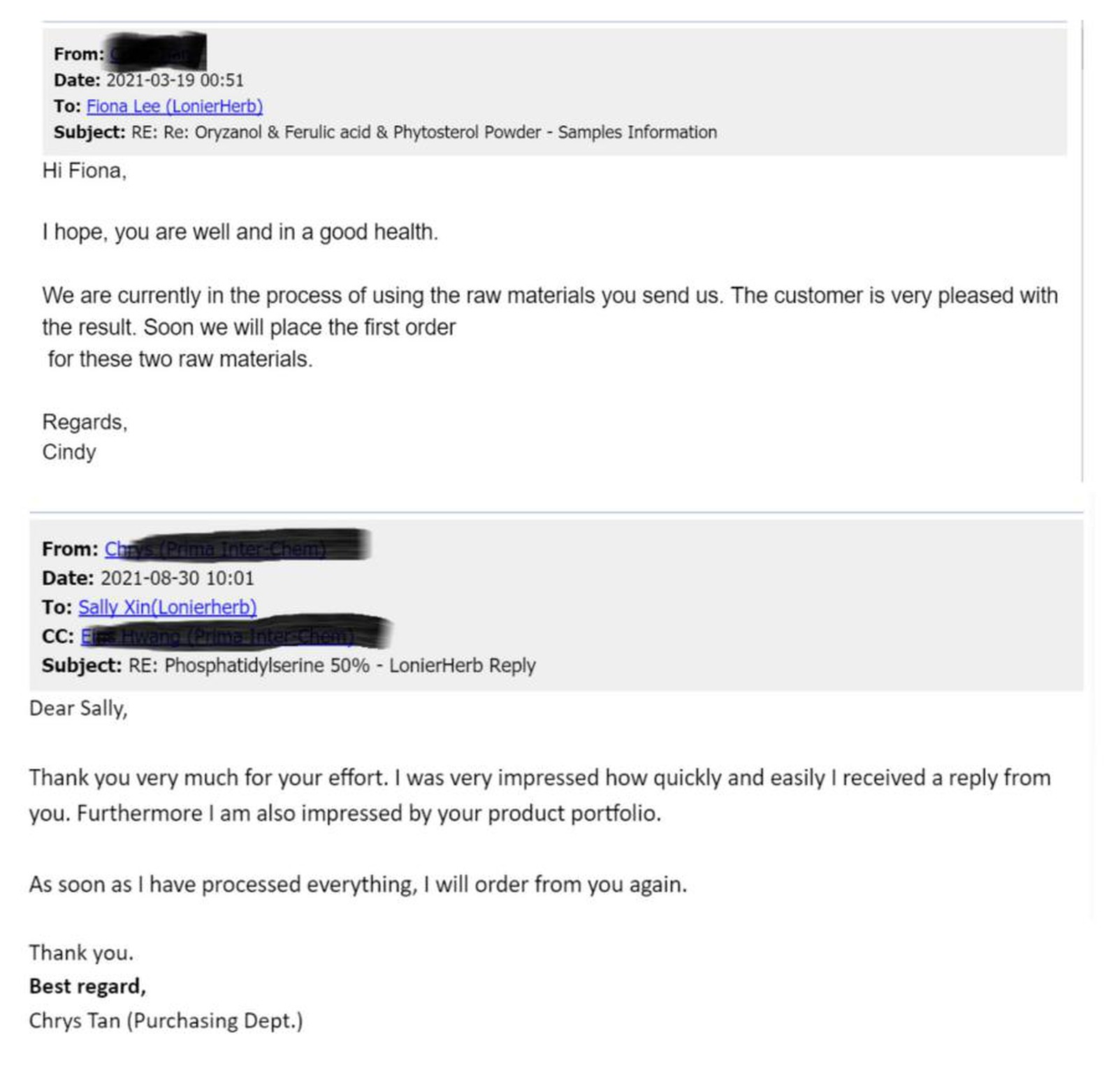 LonierHerb Favourable Comment from Clients LonierHerb Favourable Comment from Clients